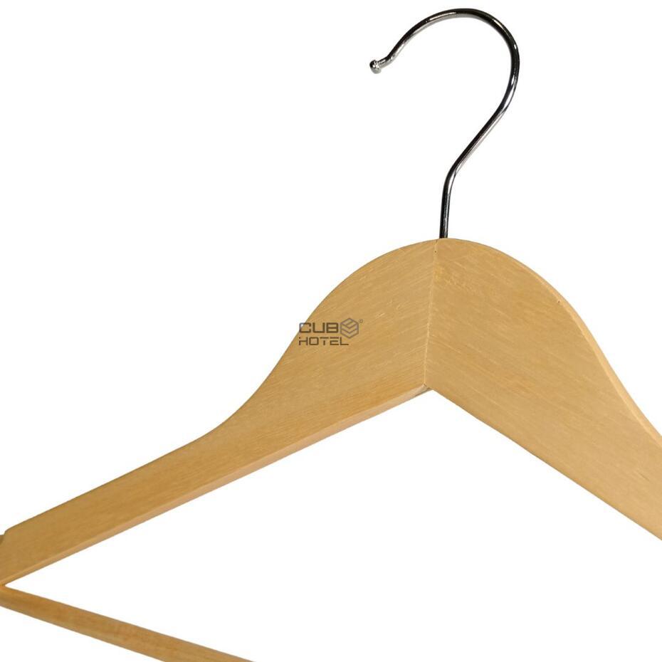 100 Wooden Hotel Hangers with Hook ECO
